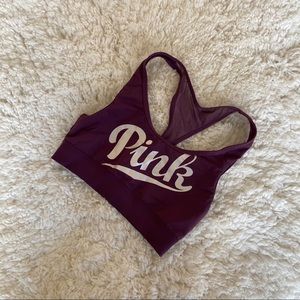 PINK Purple Sports Bra with Mesh Racerback